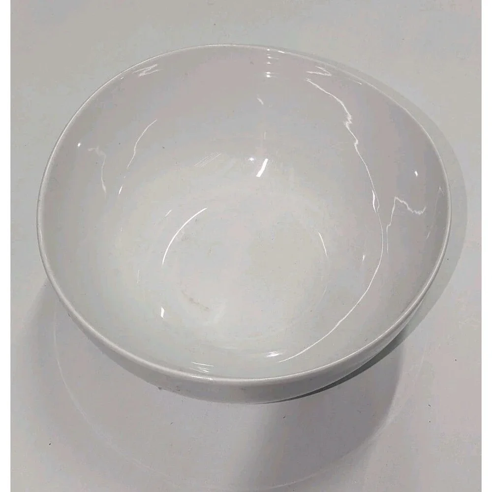 Modern Minimalist West Elm White Porcelain Serving Bowl11